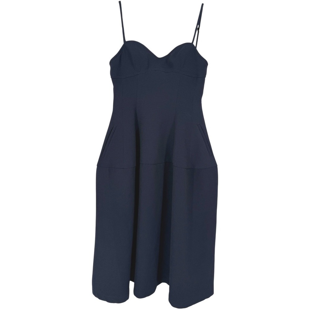 Navy Blue Spaghetti Strap Midi Dress